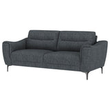 Nolan Upholstered Sloped Track Arm Sofa Charcoal by Coaster at Eve Furniture