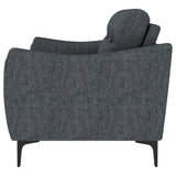 Nolan Upholstered Sloped Track Arm Sofa Charcoal by Coaster at Eve Furniture