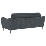 Nolan Upholstered Sloped Track Arm Sofa Charcoal by Coaster at Eve Furniture