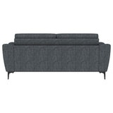 Nolan Upholstered Sloped Track Arm Sofa Charcoal by Coaster at Eve Furniture