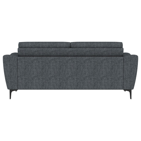 Nolan Upholstered Sloped Track Arm Sofa Charcoal by Coaster at Eve Furniture