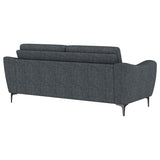 Nolan Upholstered Sloped Track Arm Sofa Charcoal by Coaster at Eve Furniture