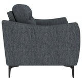 Nolan Upholstered Sloped Track Arm Sofa Charcoal by Coaster at Eve Furniture