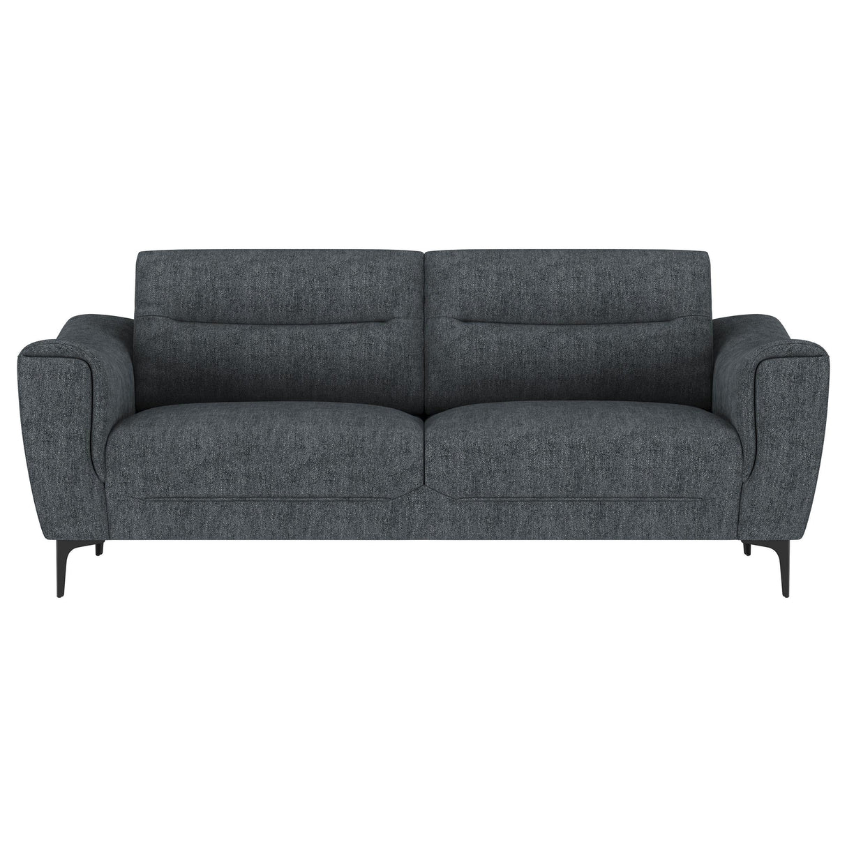 Nolan Upholstered Sloped Track Arm Sofa Charcoal by Coaster at Eve Furniture