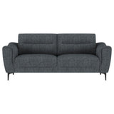 Nolan Upholstered Sloped Track Arm Sofa Charcoal by Coaster at Eve Furniture
