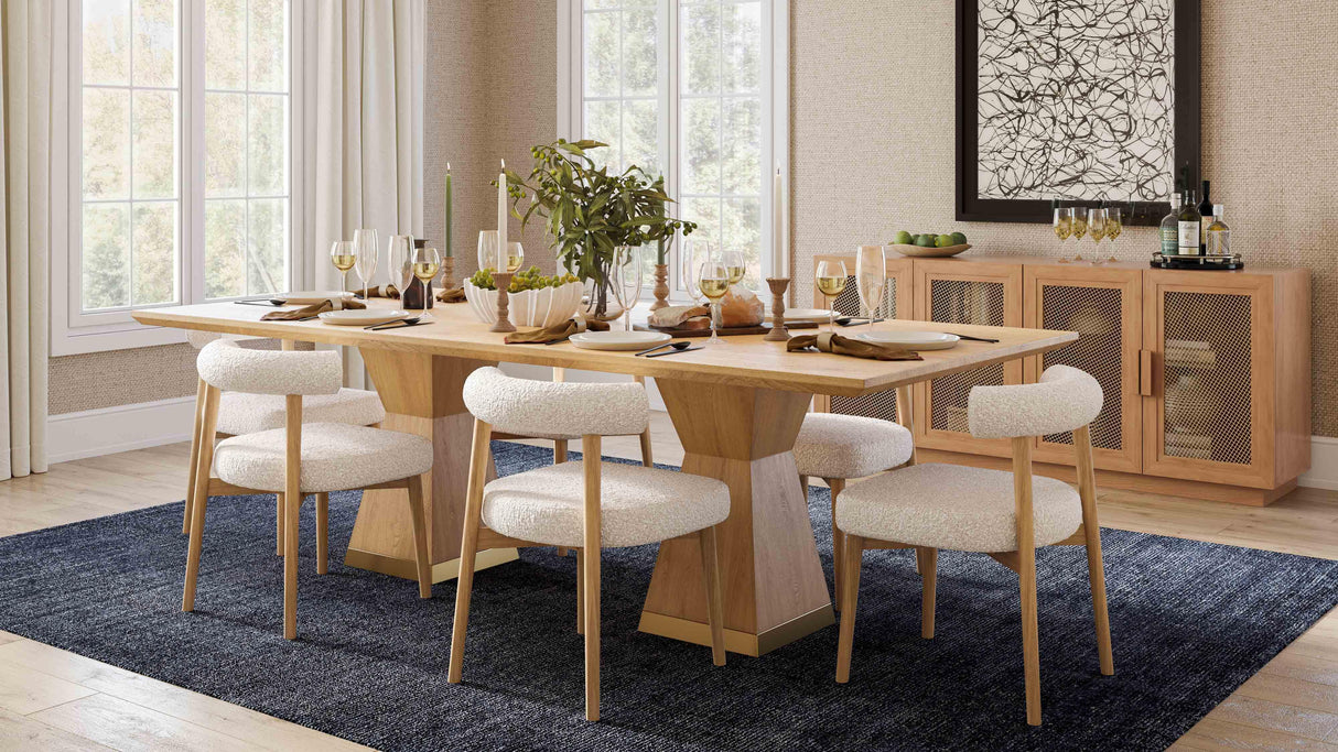 Nolan Wood 98" Rectangular Dining Table by TOV Furniture at Eve Furniture