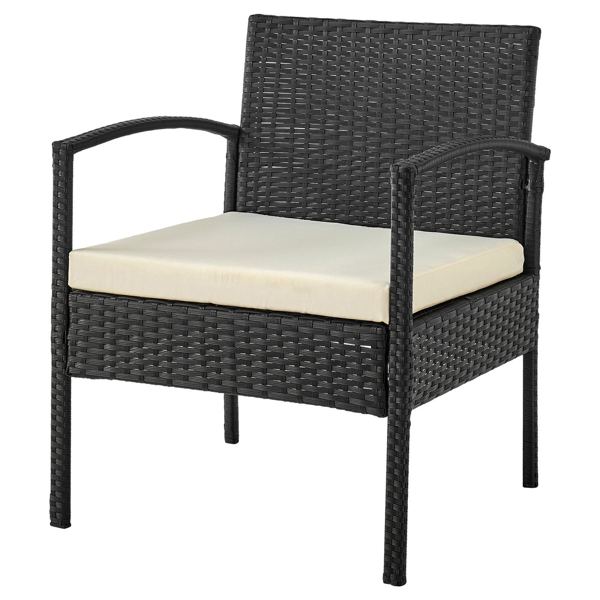 Noli Patio 2-Person Seating Group with End Table with Cream Cushions by Manhattan Comfort at Eve Furniture