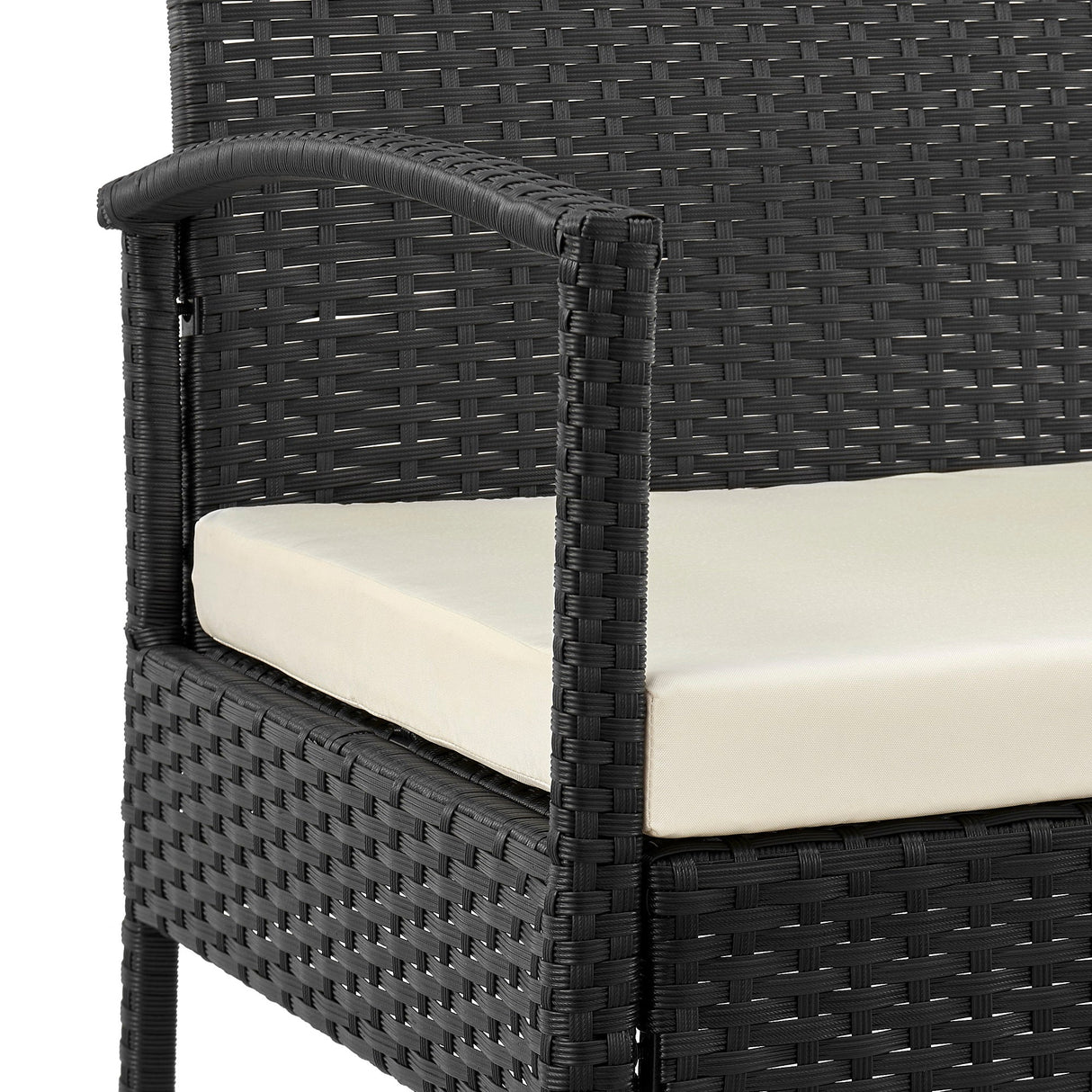 Noli Patio 2-Person Seating Group with End Table with Cream Cushions by Manhattan Comfort at Eve Furniture