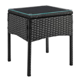 Noli Patio 2-Person Seating Group with End Table with Cream Cushions by Manhattan Comfort at Eve Furniture