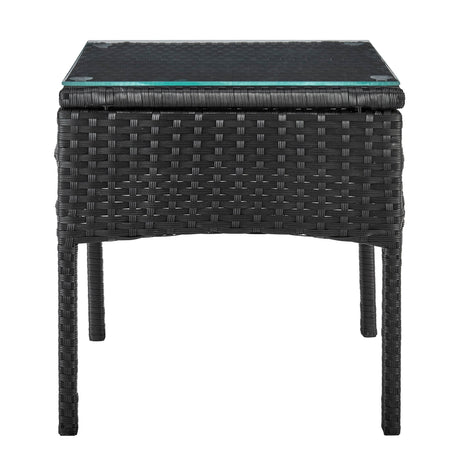 Noli Patio 2-Person Seating Group with End Table with Cream Cushions by Manhattan Comfort at Eve Furniture