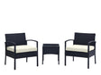 Noli Patio 2-Person Seating Group with End Table with Cream Cushions by Manhattan Comfort at Eve Furniture