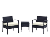 Noli Patio 2-Person Seating Group with End Table with Cream Cushions by Manhattan Comfort at Eve Furniture