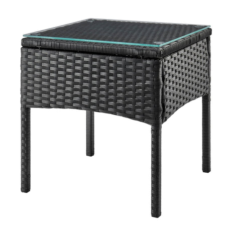 Noli Patio 2-Person Seating Group with End Table with Grey Cushions by Manhattan Comfort at Eve Furniture