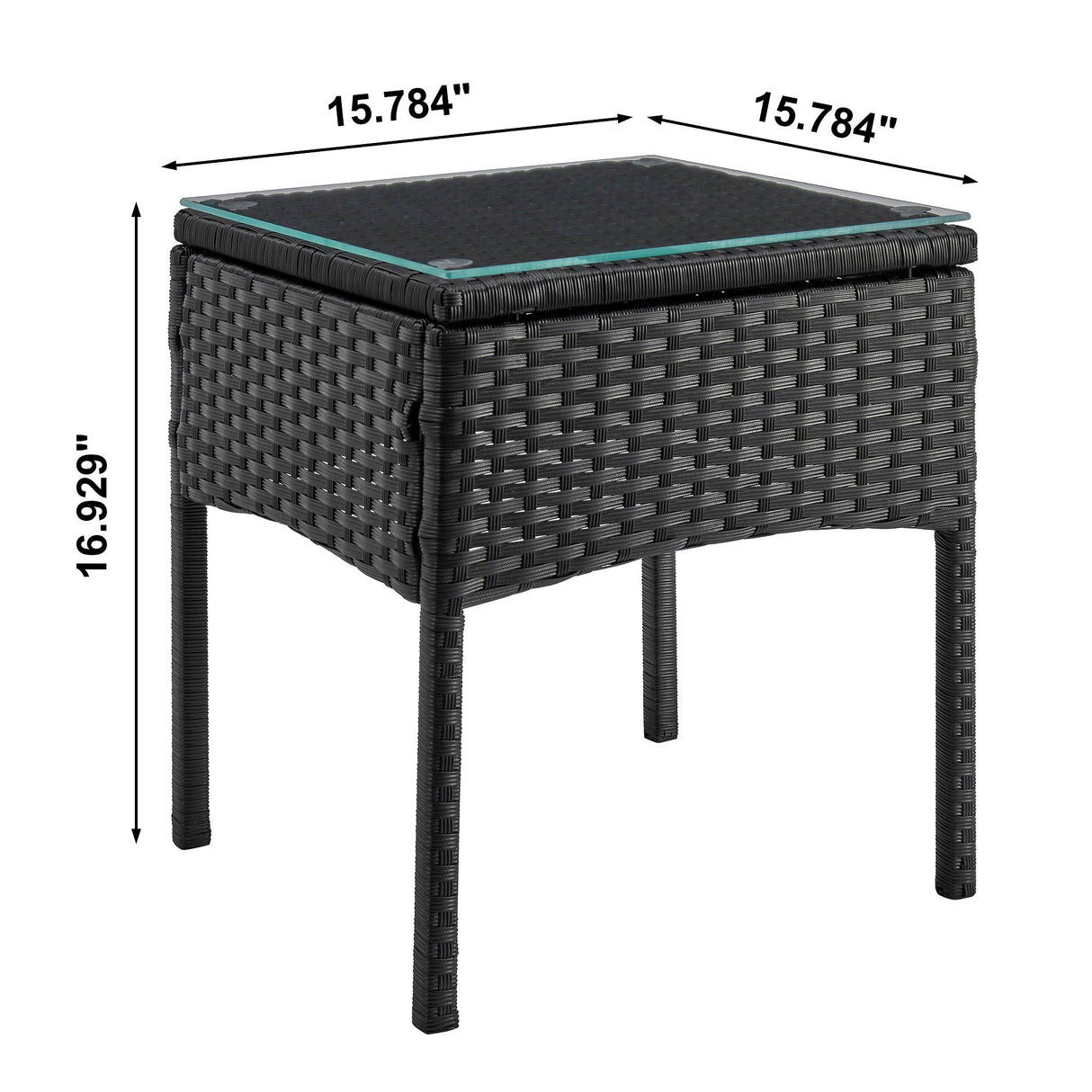 Noli Patio 2-Person Seating Group with End Table with Grey Cushions by Manhattan Comfort at Eve Furniture