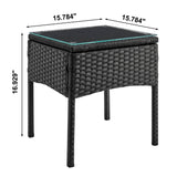 Noli Patio 2-Person Seating Group with End Table with Grey Cushions by Manhattan Comfort at Eve Furniture