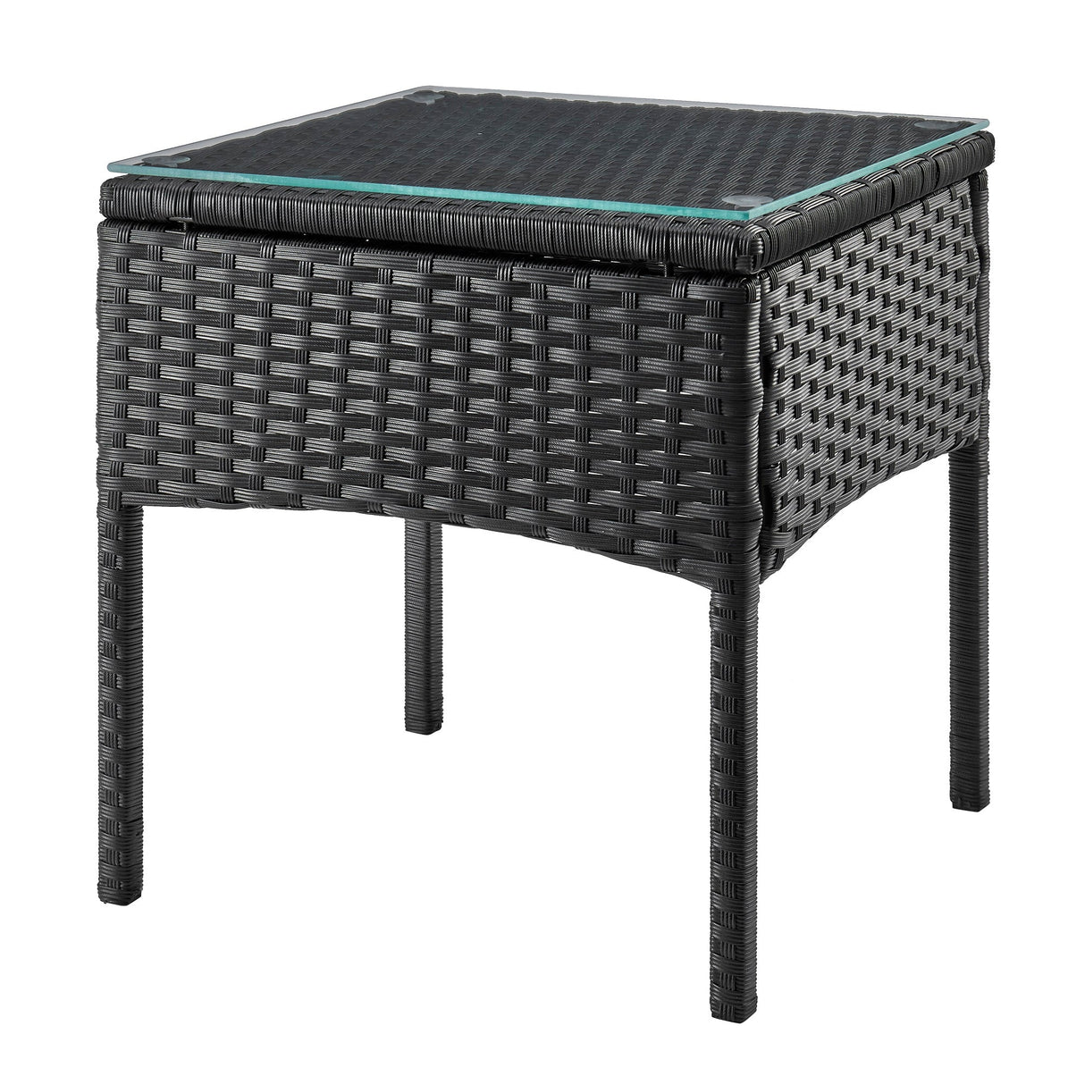 Noli Patio 2-Person Seating Group with End Table with Grey Cushions by Manhattan Comfort at Eve Furniture