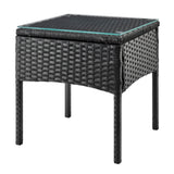 Noli Patio 2-Person Seating Group with End Table with Grey Cushions by Manhattan Comfort at Eve Furniture