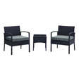 Noli Patio 2-Person Seating Group with End Table with Grey Cushions by Manhattan Comfort at Eve Furniture