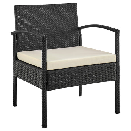 Noli Patio 4-Person Conversation Set with Coffee Table with Cream Cushions by Manhattan Comfort at Eve Furniture
