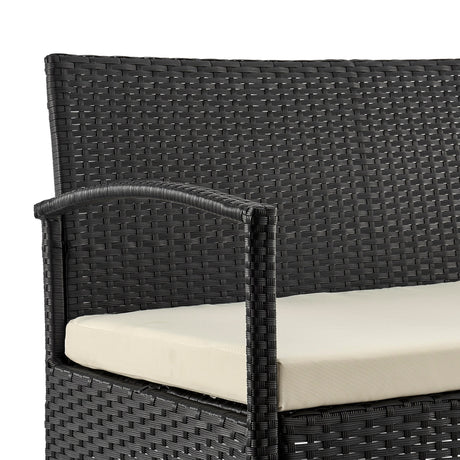 Noli Patio 4-Person Conversation Set with Coffee Table with Cream Cushions by Manhattan Comfort at Eve Furniture
