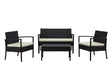 Noli Patio 4-Person Conversation Set with Coffee Table with Cream Cushions by Manhattan Comfort at Eve Furniture