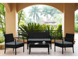 Noli Patio 4-Person Conversation Set with Coffee Table with Grey Cushions by Manhattan Comfort at Eve Furniture