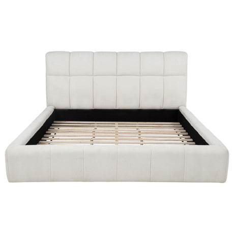 Nollet Cream 48-inch Upholstered Eastern King Platform Bed by Coaster at Eve Furniture