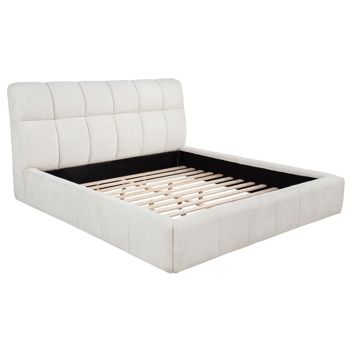 Nollet Cream 48-inch Upholstered Eastern King Platform Bed by Coaster at Eve Furniture