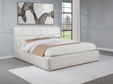 Nollet Cream 48-inch Upholstered Eastern King Platform Bed by Coaster at Eve Furniture