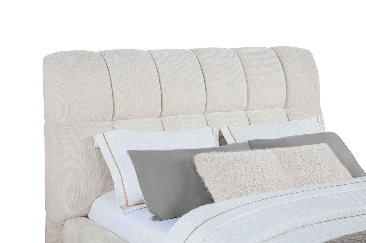 Nollet Cream 48-inch Upholstered Queen Panel Platform Bed by Coaster at Eve Furniture