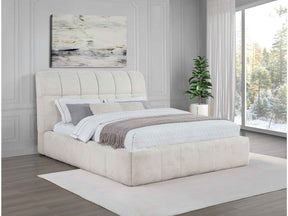Nollet Cream 48-inch Upholstered Queen Panel Platform Bed by Coaster at Eve Furniture