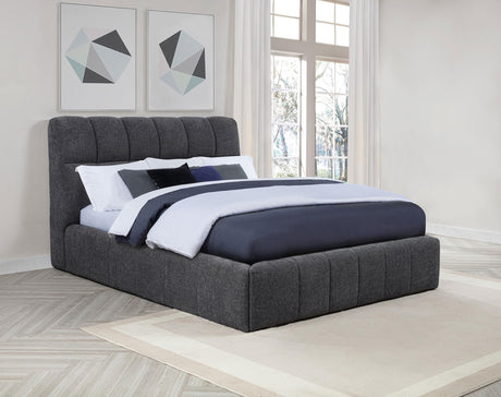 Nollet Gray 48-inch Upholstered Eastern King Platform Bed by Coaster at Eve Furniture