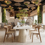 Nooka White & Natural Dining Table by Zuomod at Eve Furniture