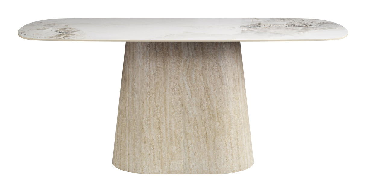 Nooka White & Natural Dining Table by Zuomod at Eve Furniture