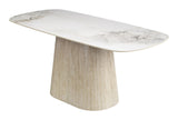 Nooka White & Natural Dining Table by Zuomod at Eve Furniture