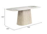 Nooka White & Natural Dining Table by Zuomod at Eve Furniture