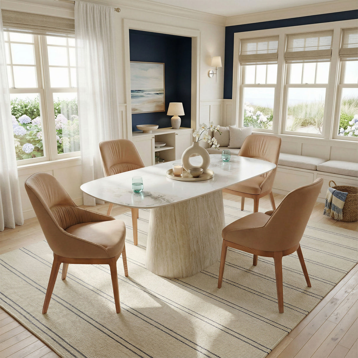 Nooka White & Natural Dining Table by Zuomod at Eve Furniture