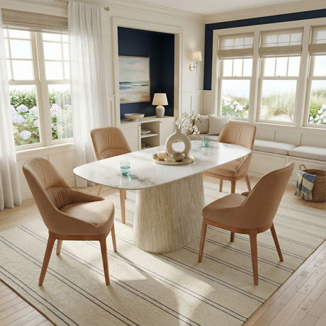Nooka White & Natural Dining Table by Zuomod at Eve Furniture