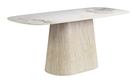 Nooka White & Natural Dining Table by Zuomod at Eve Furniture