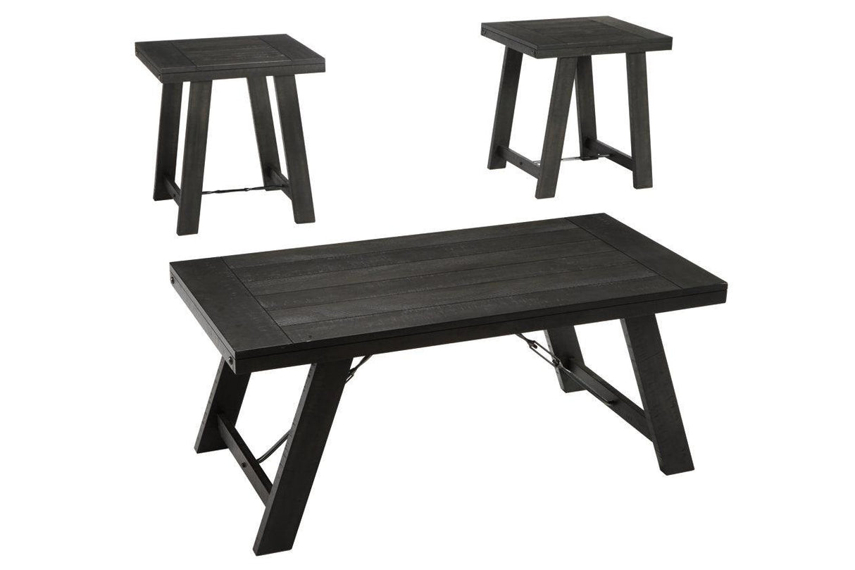 Noorbrook Black/Pewter Table by Ashley at Eve Furniture