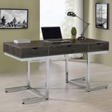 Noorvik Dark Oak/Chrome 3-Drawer Writing Desk