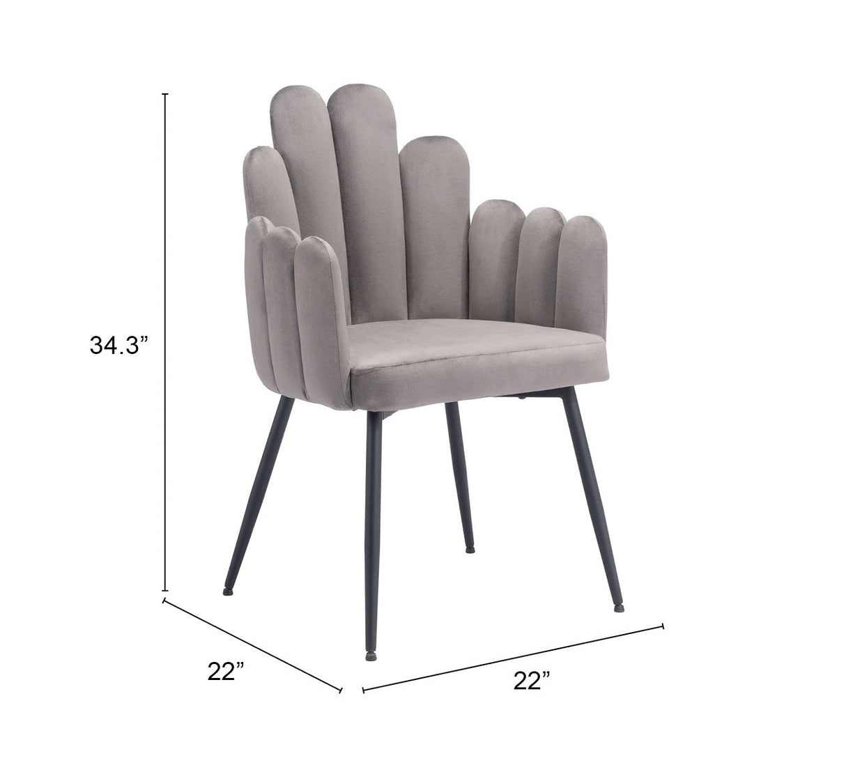 Noosa Gray Dining Chair (Set of 2) by Zuomod at Eve Furniture