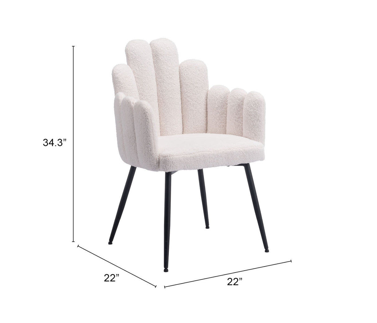 Noosa Ivory Dining Chair (Set of 2) by Zuomod at Eve Furniture