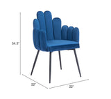 Noosa Navy Blue Dining Chair (Set of 2) by Zuomod at Eve Furniture
