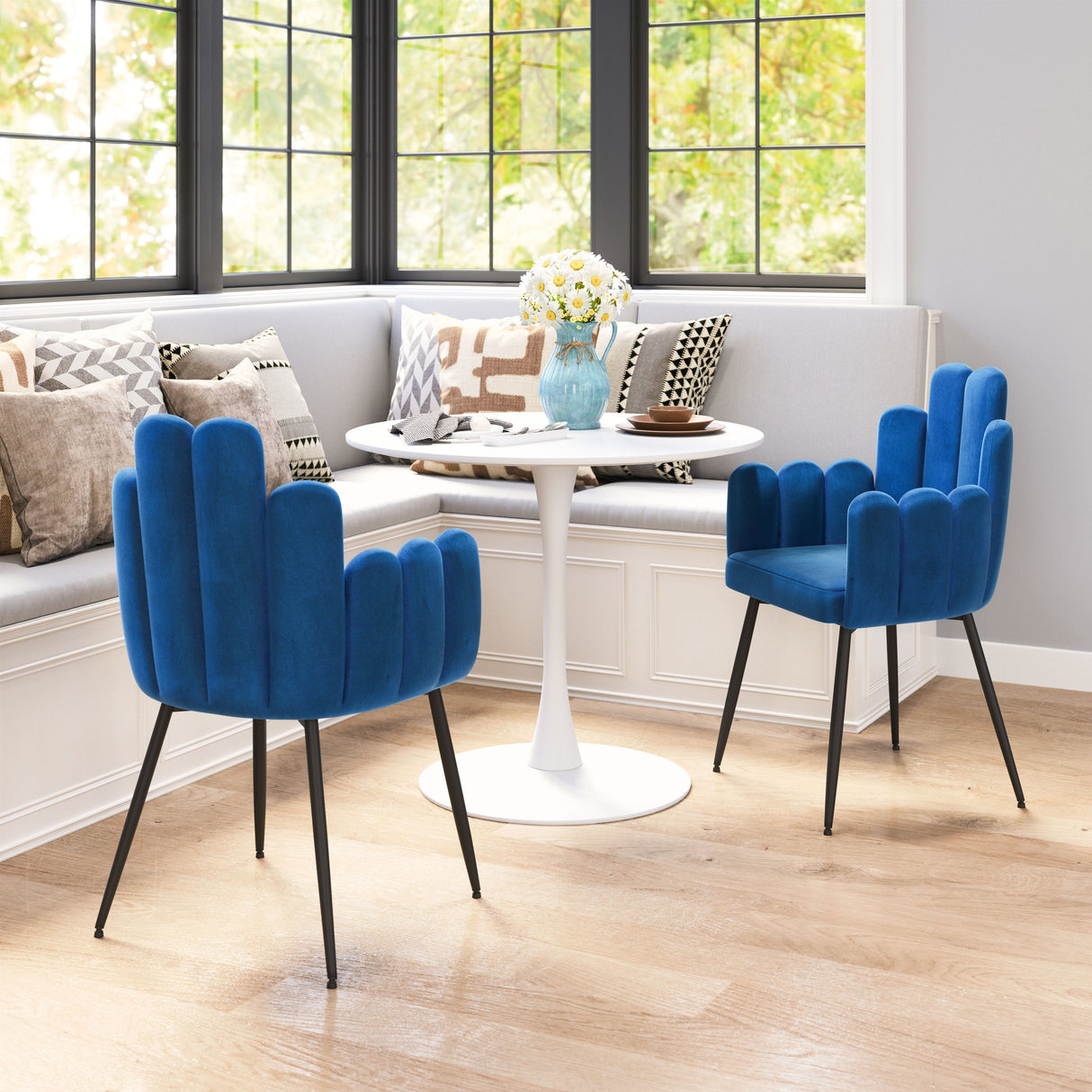 Noosa Navy Blue Dining Chair (Set of 2) by Zuomod at Eve Furniture