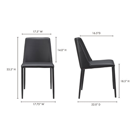 Nora Black Vegan Leather Dining Chair (Set of 2) by MOES at Eve Furniture