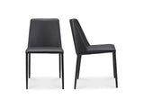 Nora Black Vegan Leather Dining Chair (Set of 2) by MOES at Eve Furniture