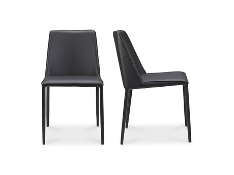 Nora Black Vegan Leather Dining Chair (Set of 2) by MOES at Eve Furniture