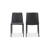 Nora Black Vegan Leather Dining Chair (Set of 2) by Moe's Home at Eve Furniture