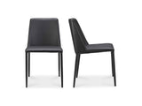 Nora Black Vegan Leather Dining Chair (Set of 2)